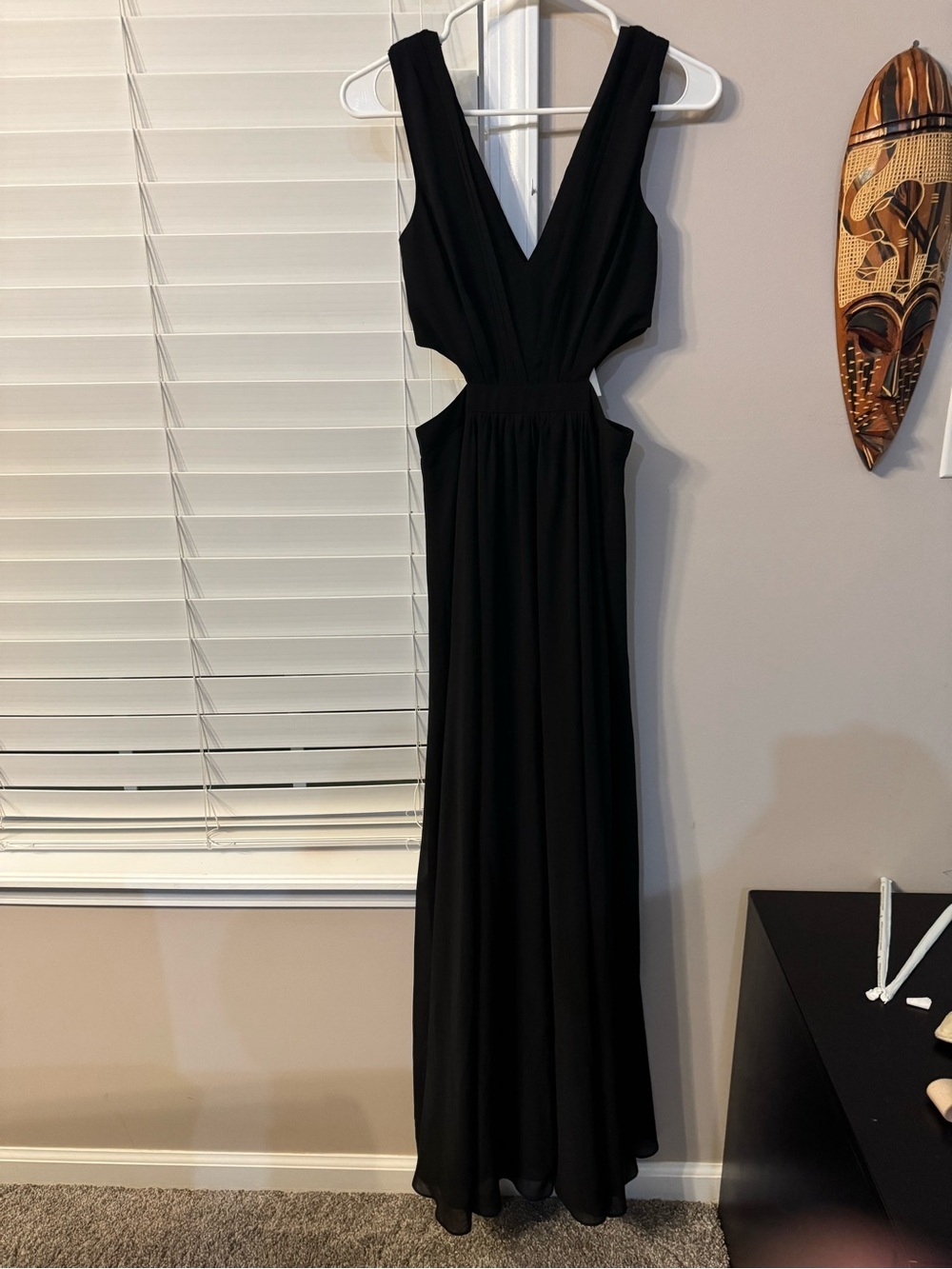 ASOS black maxi dress with side cut out size 2 - Picture 4 of 11